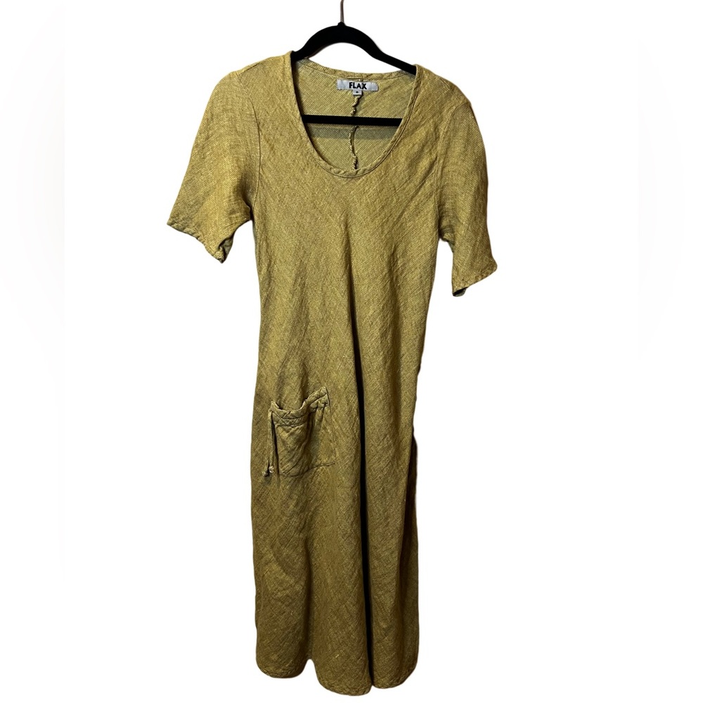 FLAX Linen MIDI Dress Size S